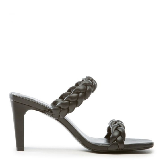 SODA KIMMIE DOUBLE BRAIDED STRAP SLIP-ON SLINGBACK HEEL SANDALS - Picture 2 of 5